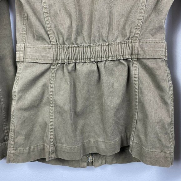 Lucky Brand Jacket Womens XS Army Green Zip Up Snap Button Pockets Stretch - Picture 5 of 11